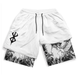 Белые спортивные шорты с тайтсами Berserk S berserk_short_white_S фото 1