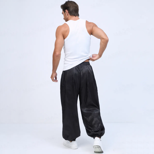 Штани шаровари чоловічі вільного крою з манжетами чорні L dragon_pants_black_L фото